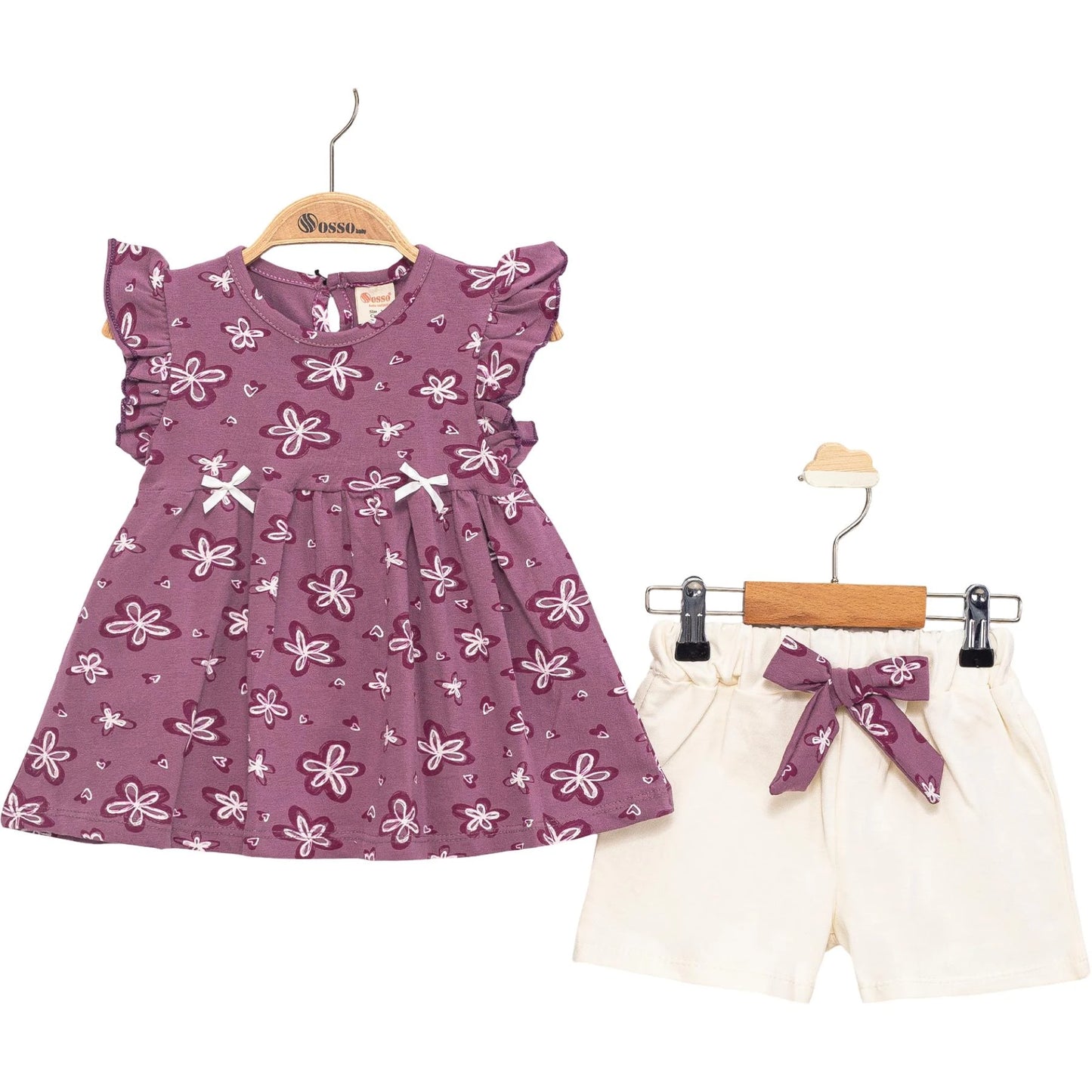 Mädchen Set Blumen Shorts