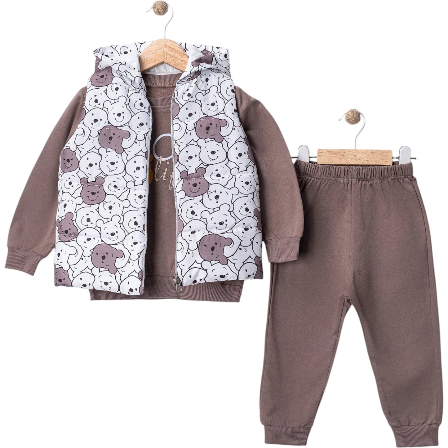 Baby Jogginganzug Bärenprint Weste