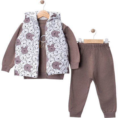 Baby Jogginganzug Bärenprint Weste