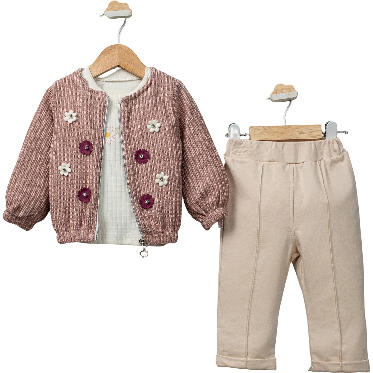 Baby Mädchen Outfit Blumenjacke
