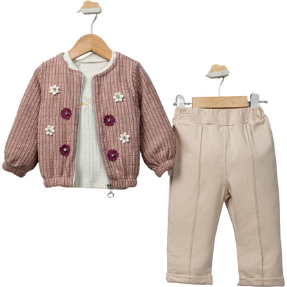 Baby Mädchen Outfit Blumenjacke