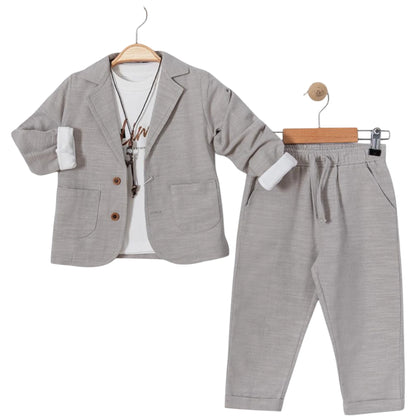 Jungen Anzug Set Grau