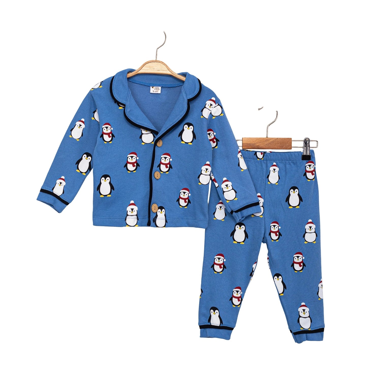 Baby Pyjama Baumwolle Pinguine