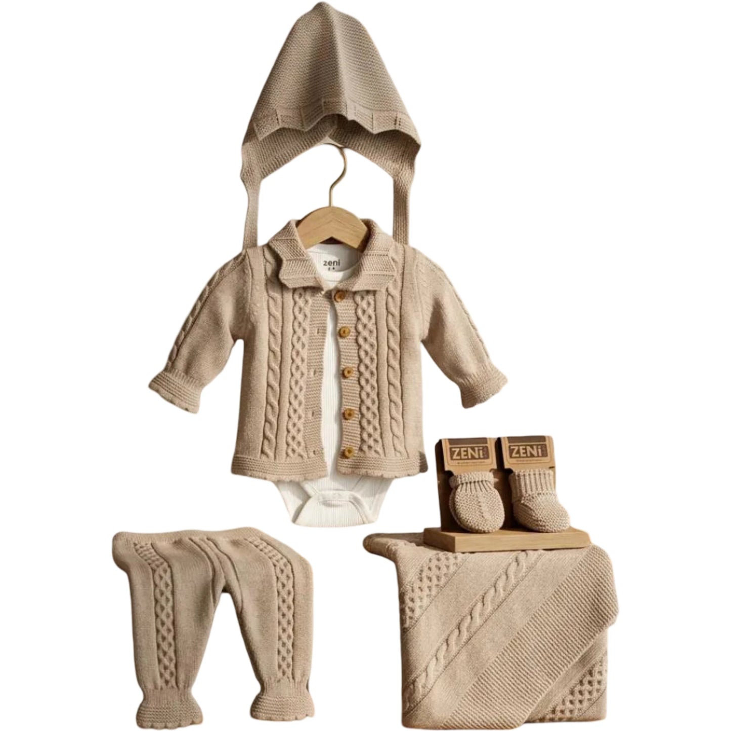 Erstlingsset Strick Beige 7-teilig