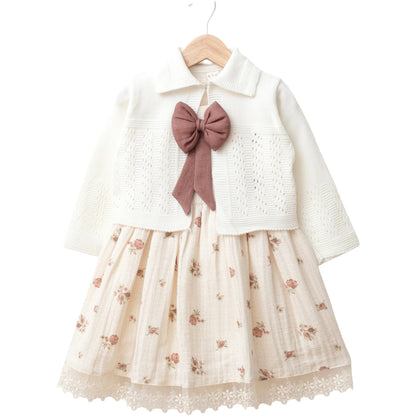 Mädchenkleid Baumwolle Blumenmuster