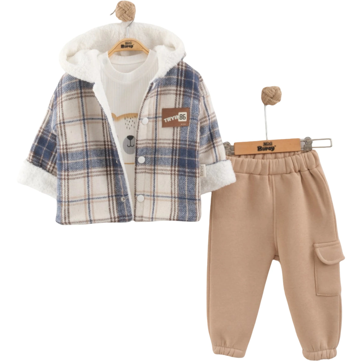Baby Jungen Outfit Kariert 3-teilig