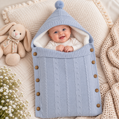 Baby Einschlagdecke Baumwolle Zopfmuster