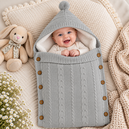 Baby Einschlagdecke Baumwolle Zopfmuster