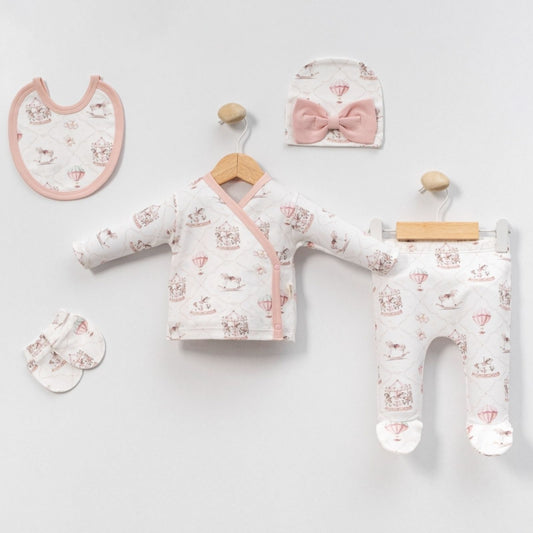 Baby Erstlingsset Karussellmuster 5-teilig