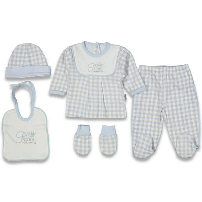 Baby Erstlingsset Prince Karomuster