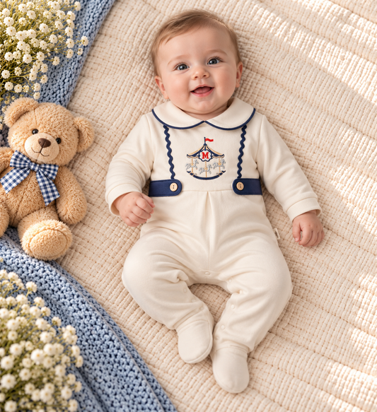 Baby Strampler Baumwolle Karussell