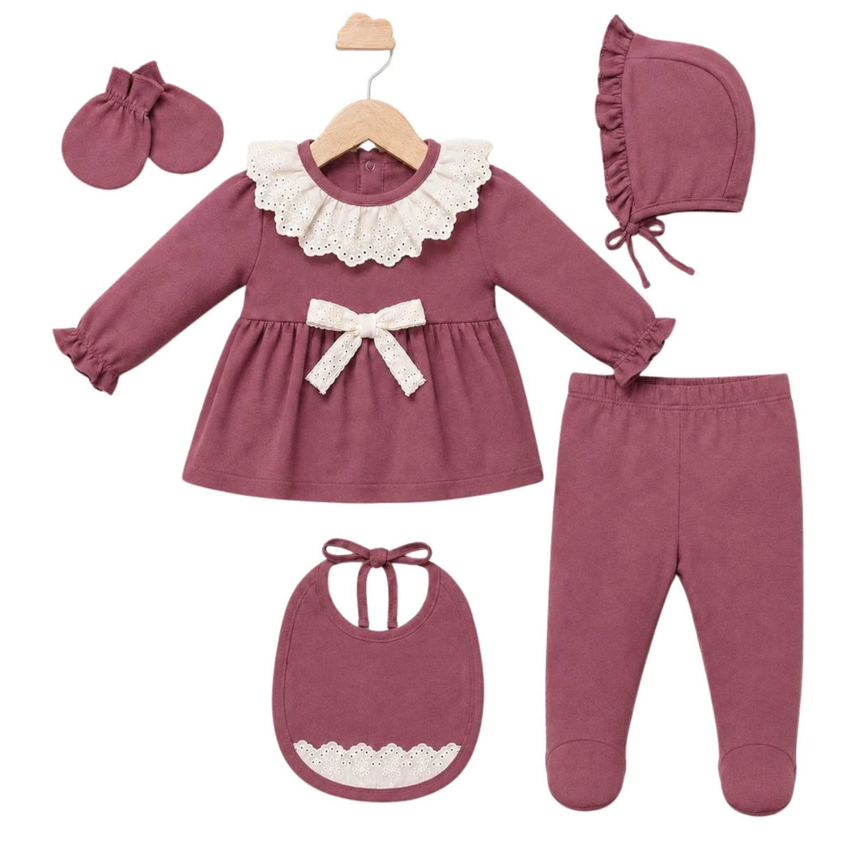 Baby Mädchen Erstlingsset mit Spitze
