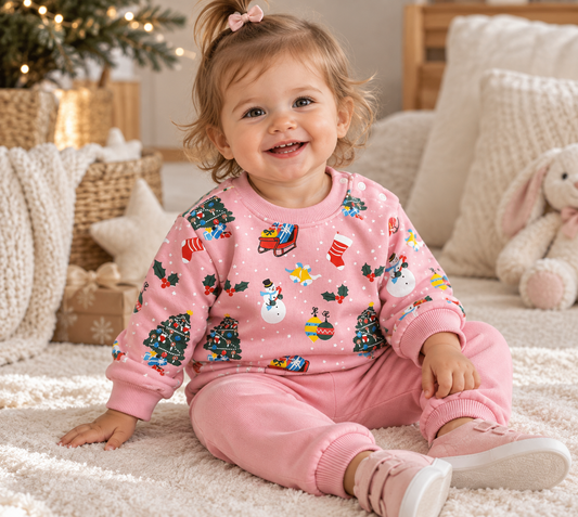 Baby Mädchen Set Weihnachtsmuster