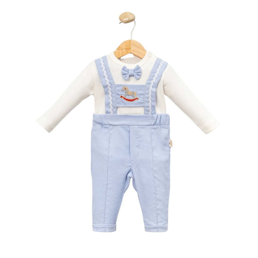 Baby Jungen Outfit Schaukelpferd Blau