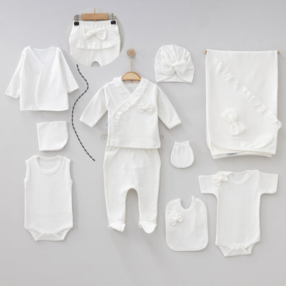 10-teiliges Erstlingsset für Baby-Mädchen | Weich & Komfortabel | In 2 Farben erhältlich