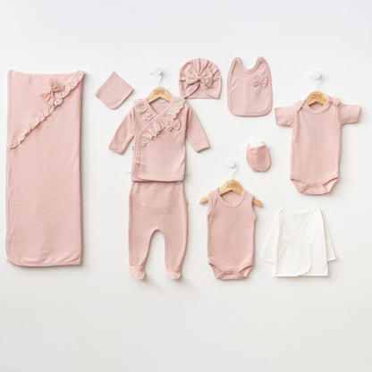 10-teiliges Erstlingsset für Baby-Mädchen | Weich & Komfortabel | In 2 Farben erhältlich