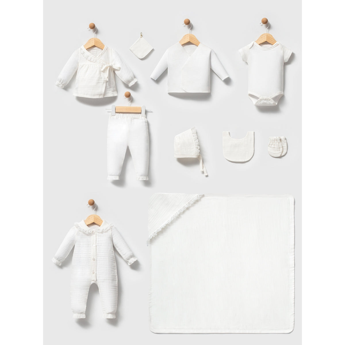 10-teiliges Baby Mädchen Erstlingsset | Weich & Hautfreundlich | Perfekt für die Erstausstattung