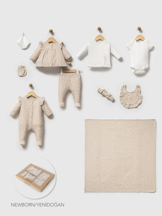 10-teiliges Baby Mädchen Erstlingsset | Weich & komfortabel | Komplett-Set für Neugeborene