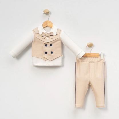 Babyoutfit Baumwolle Weste Fliege
