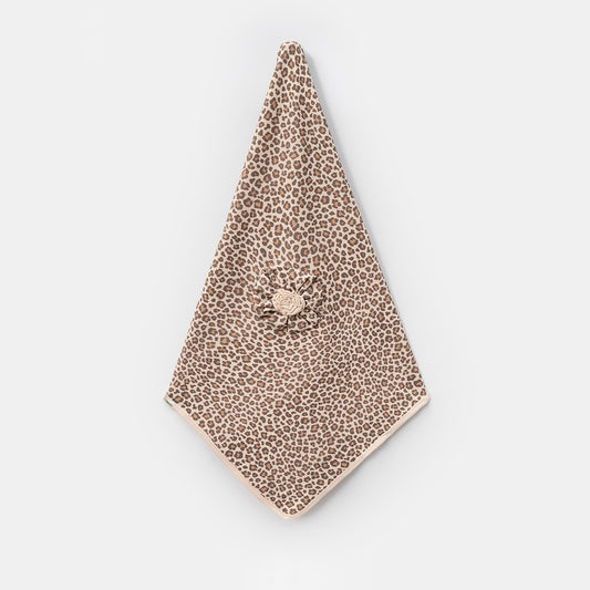 Weiche Babydecke für Mädchen mit Leopardenmuster | Kuscheldecke mit Blume