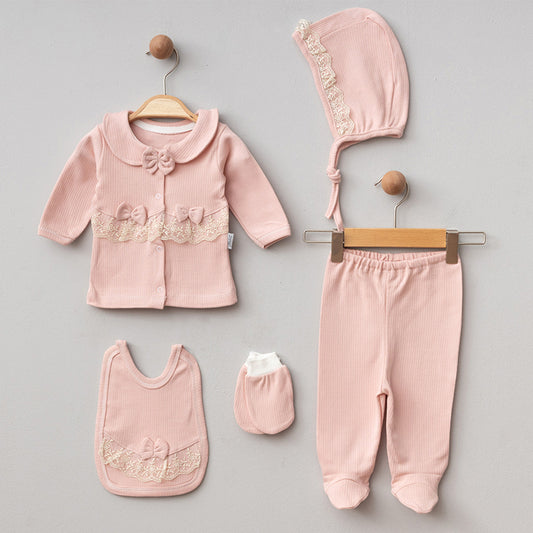 Erstlingsset Baumwolle Rosa 5-teilig
