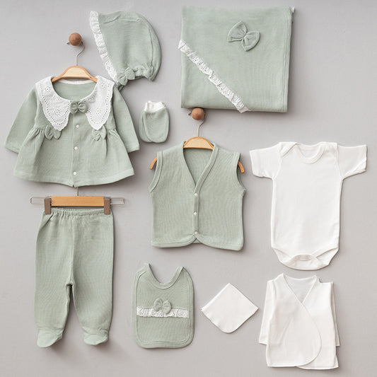10-teiliges Erstlings-Set für Mädchen | Komplettes Baby-Set mit Decke & Accessoires