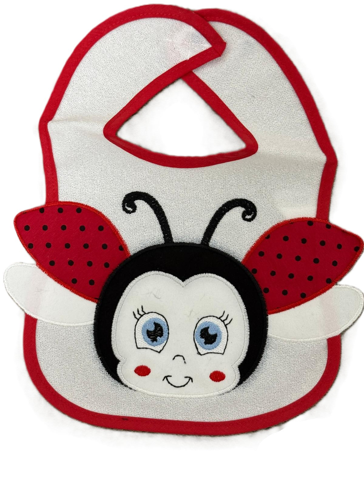 Süßes Baby Lätzchen mit Marienkäfer-Motiv | Praktischer Klettverschluss