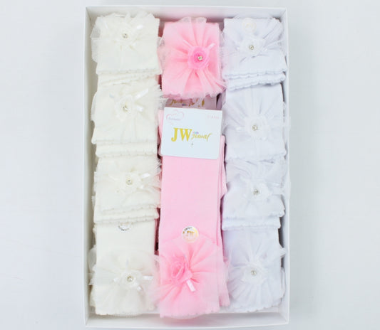 Elegante Baby Mädchen Kniestrümpfe mit Tüllblume | 3 Farben erhältlich