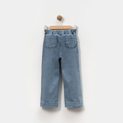 Mädchen Jeanshose mit Taschen – weiter Schnitt & elastischer Bund