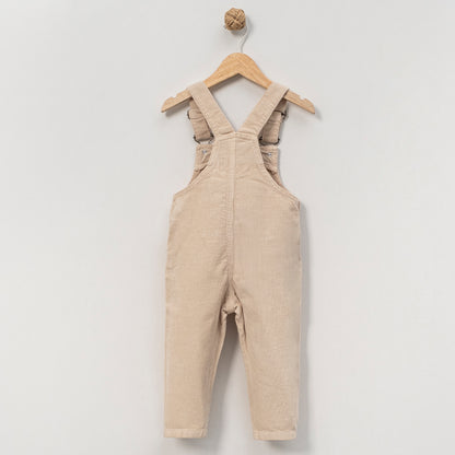 Jungen Latzhose aus Cord in Beige – verstellbare Träger & Brusttasche
