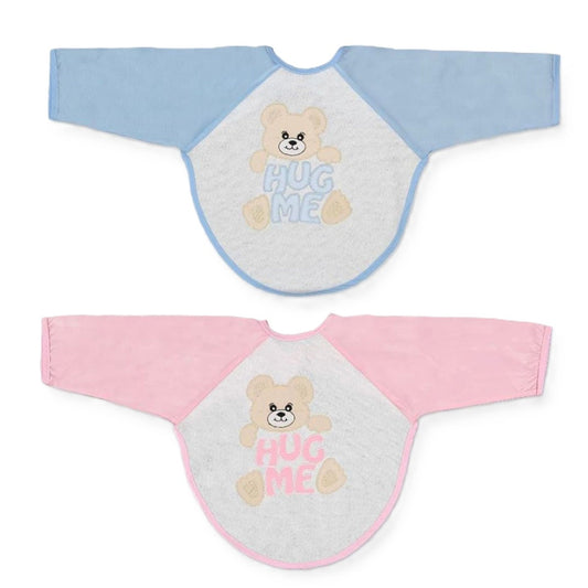 Baby Lätzchen mit Ärmeln | „Hug Me“ Bärchen 🧸 | In zwei Farben erhältlich