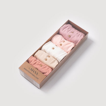 5er Pack Baby Mädchen Hosen mit Füßchen 👶✨ | Weiche Rippqualität | Verschiedene Farben