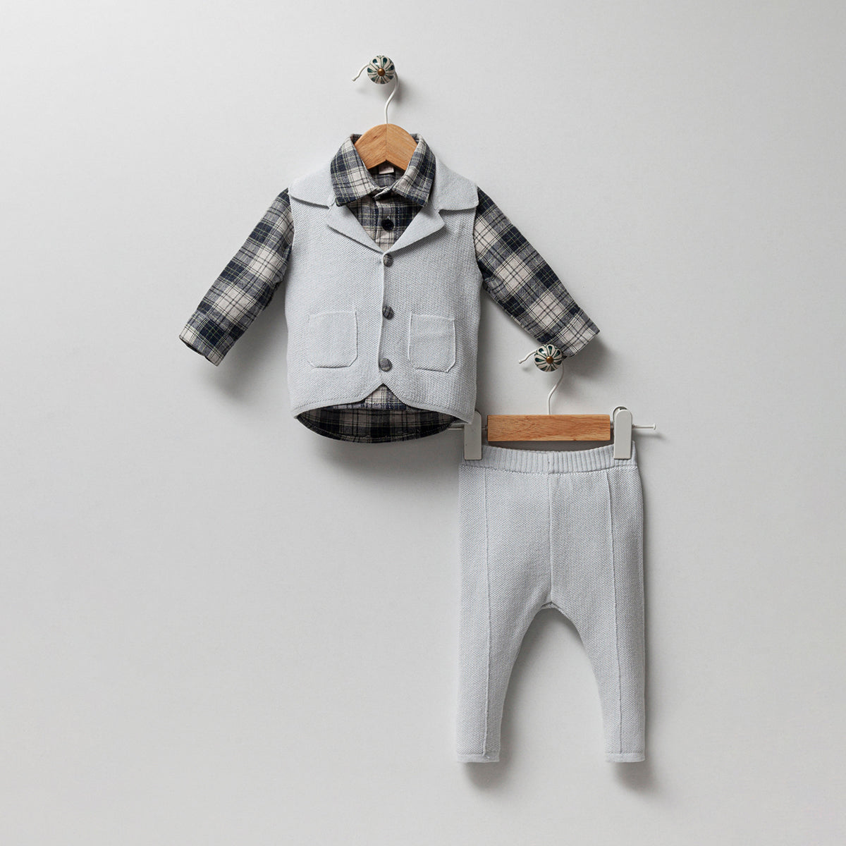 Nipperland Babyset Karo Grau
