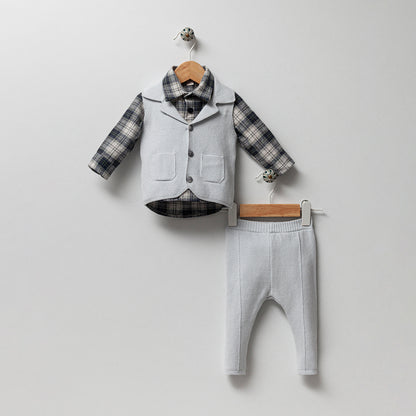 Nipperland Babyset Karo Grau