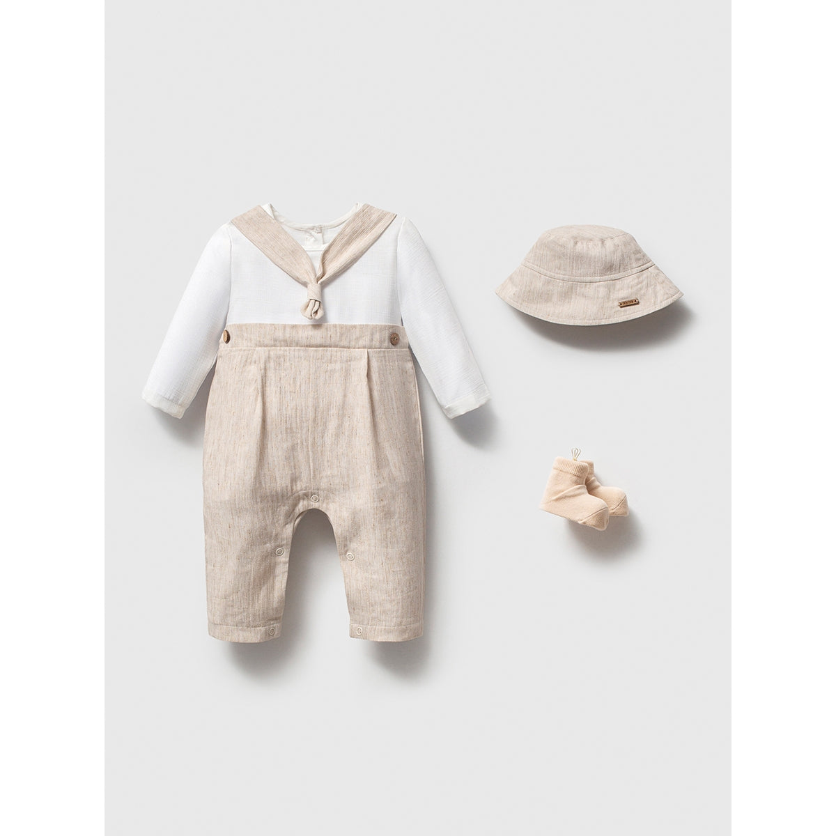 Baby Jungen Set mit Matrosen-Look 👶⚓️ | 3-teilig | Mit Hut & Strampler