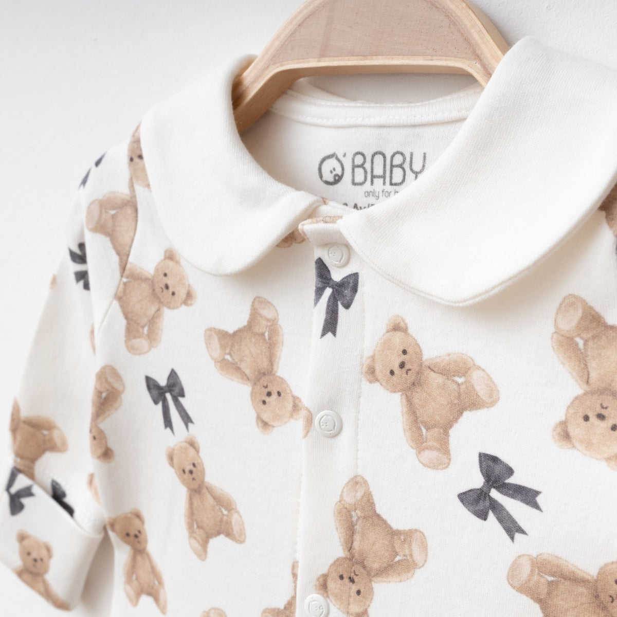 Babyjungen Strampler 2-teilig | Strampler mit Mütze & Teddybär-Motiv