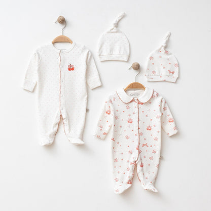 Babystrampler Doppelpack Blumenmuster