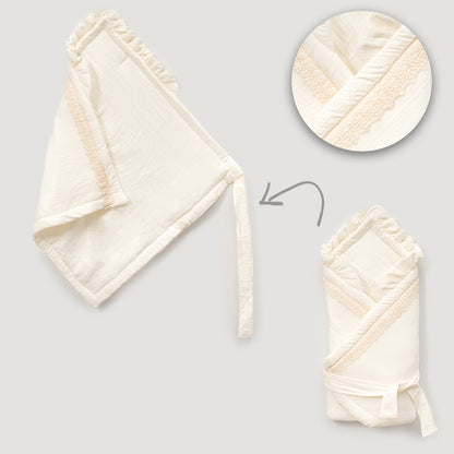 Wickeldecke für Babys – mit Rüschen & Spitze | 2 Farben erhältlich