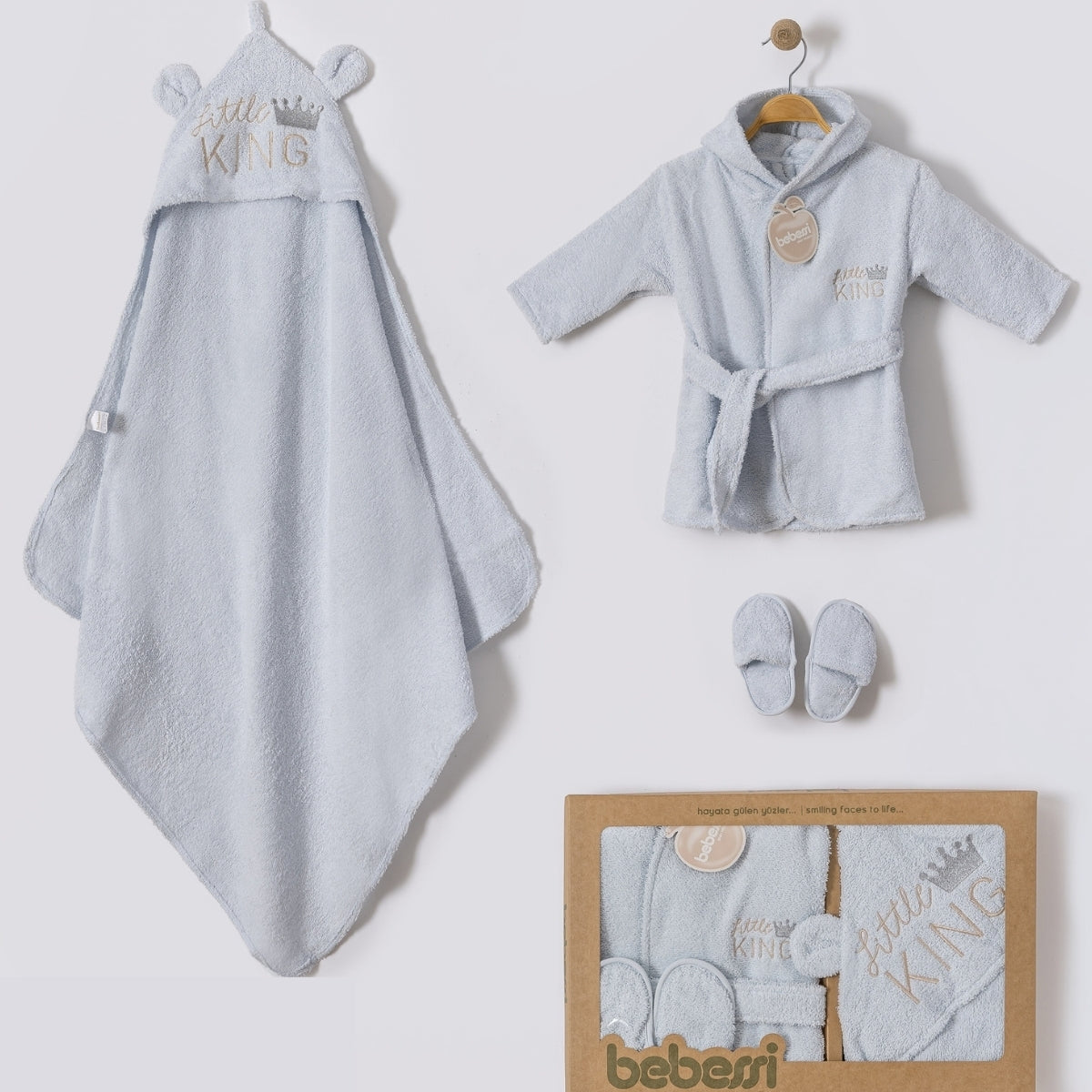 Baby Bademantel Set Baumwolle