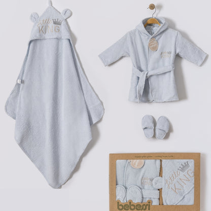 Baby Bademantel Set Baumwolle