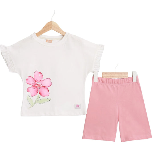 Mädchen 2-teiliges Sommer Outfit mit Blumenprint