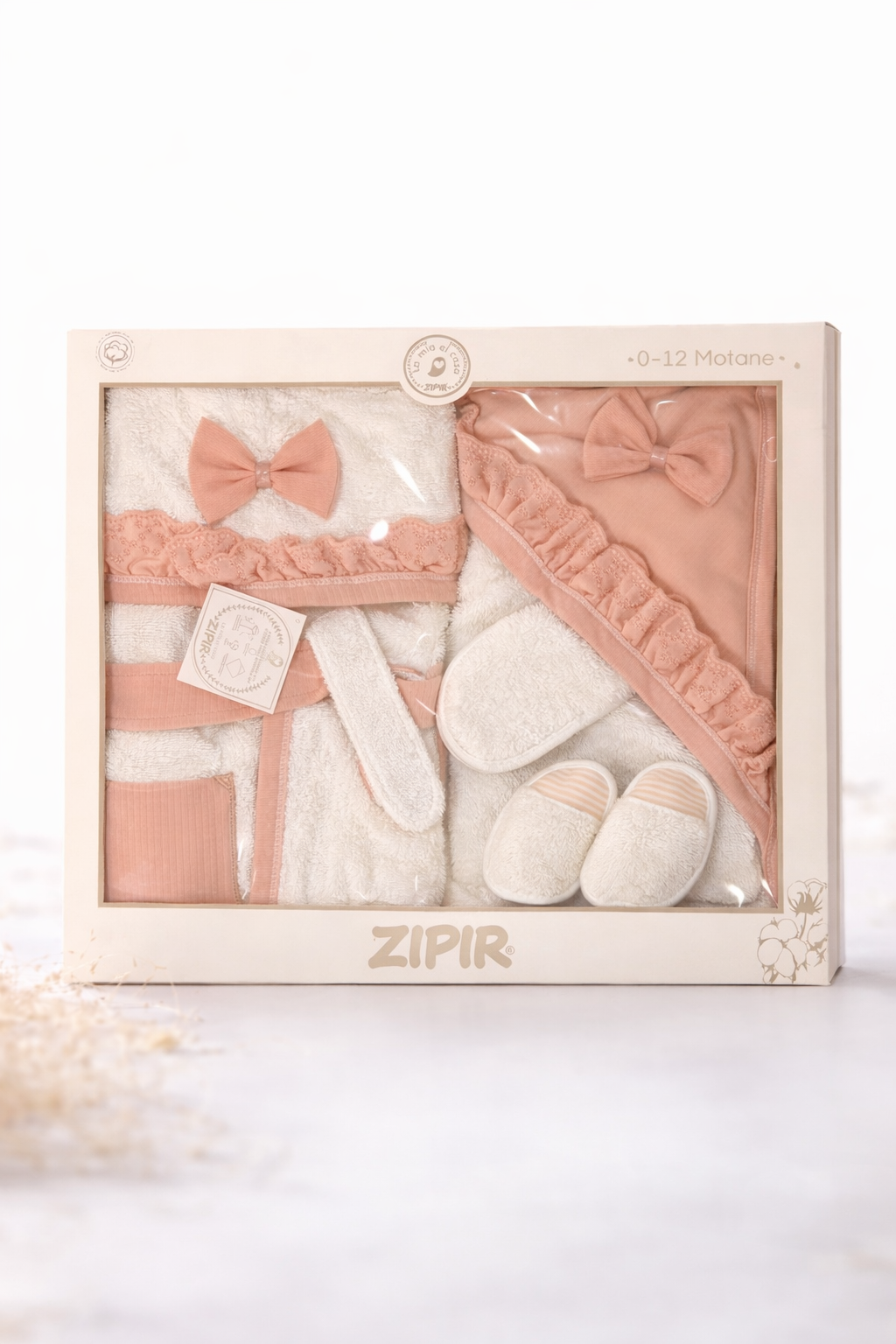 Baby Badetuch Set 4-teilig – Rosa – 0-12 Monate