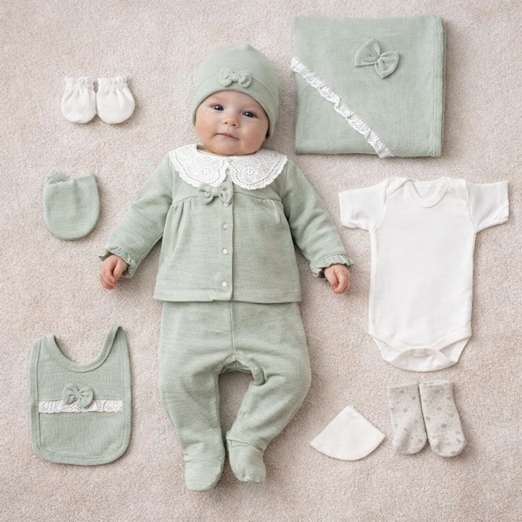 10-teiliges Erstlings-Set für Mädchen | Komplettes Baby-Set mit Decke & Accessoires
