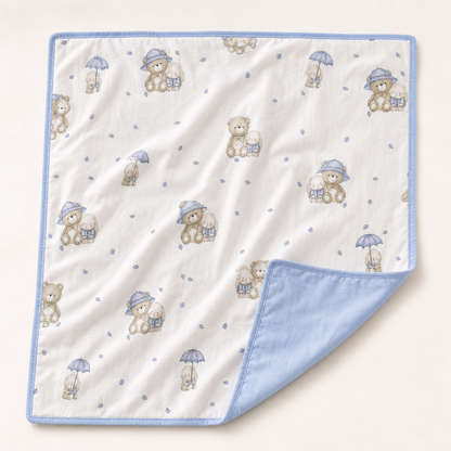 Babynest Set Hellblau Bär