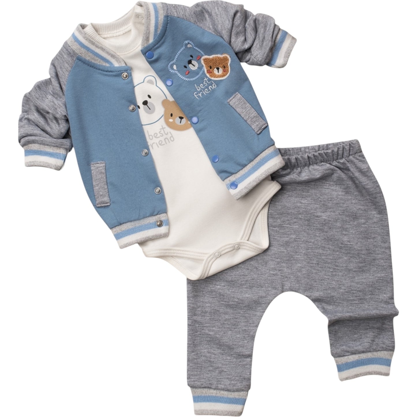 Baby Set Bär Jacke Hellblau