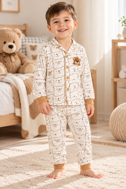 Jungen Pyjama – süßes Bärenmotiv & kuschelig weich 🐻🌙