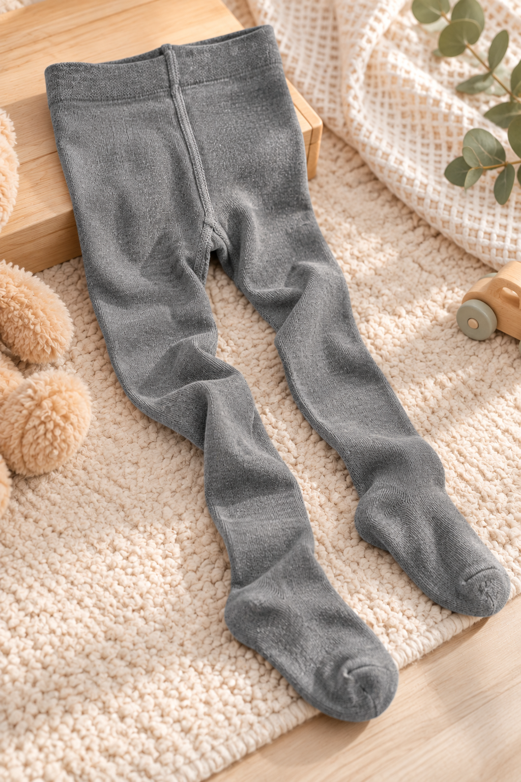 Kinder Strumpfhose – in Grau, Blau & Weiß – Größe 98–110