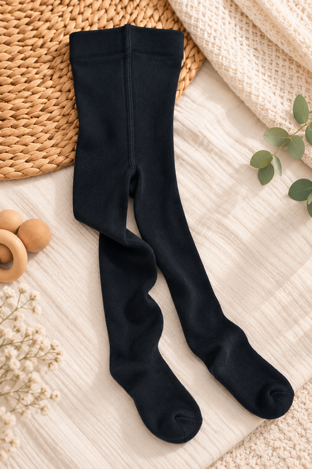Kinder Strumpfhose  Schwarz – 100% Baumwolle