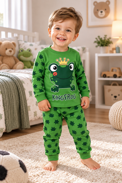 Kinder Schlafanzug Froschmotiv