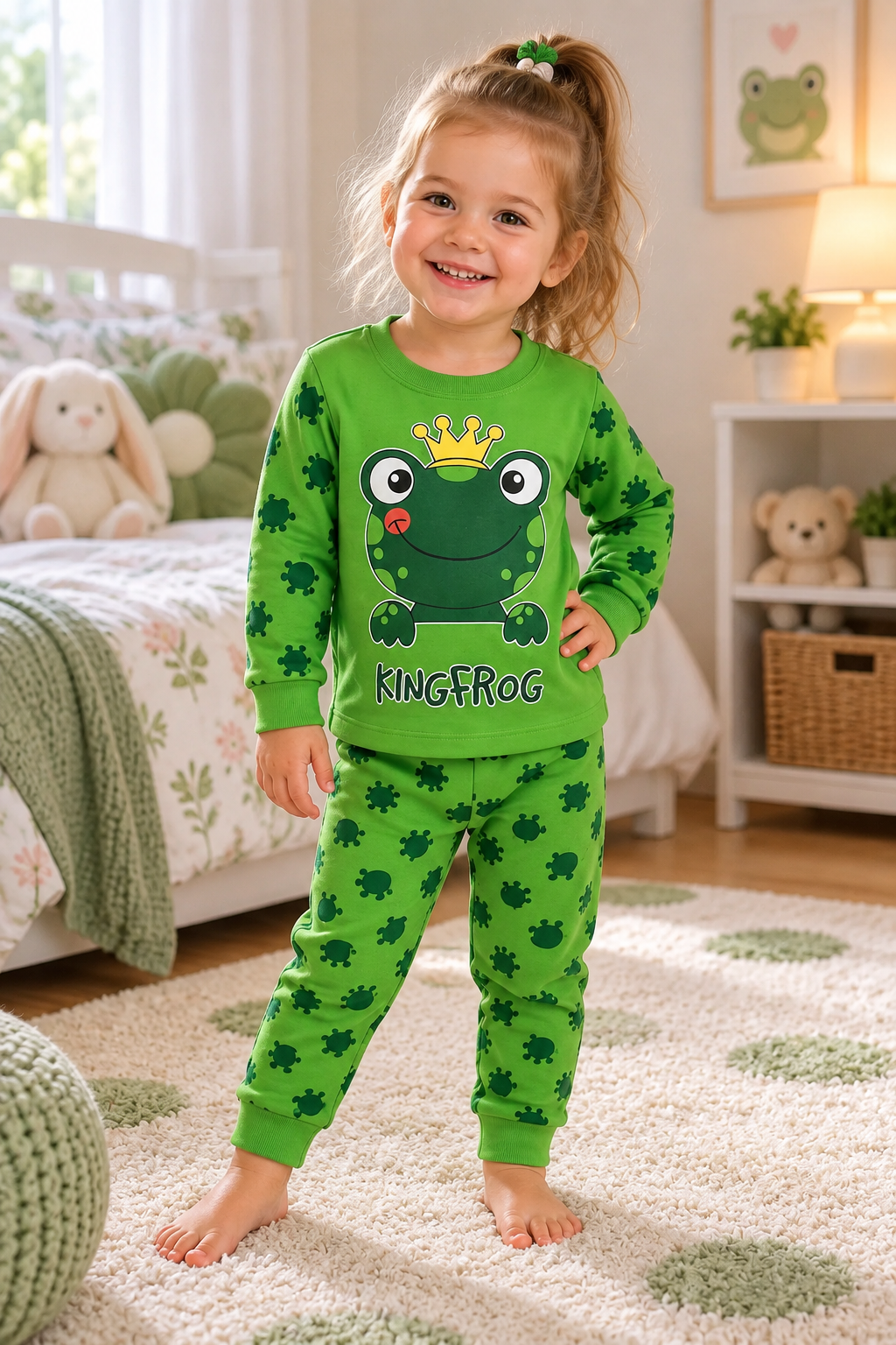 Kinder Schlafanzug Froschmotiv